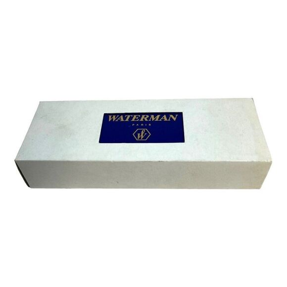 Vintage Waterman Paris Blue Gold Writing EMPTY Box Case White Satin Lining - Picture 2 of 12